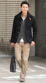 スタンドカラーカーディガンの人気コーデ