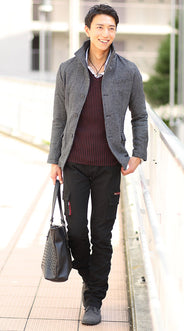 ヘリンボーンジャケットを使ったメンズコーデ