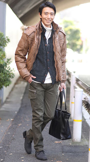 スタンドカラーカーディガンの人気コーデ