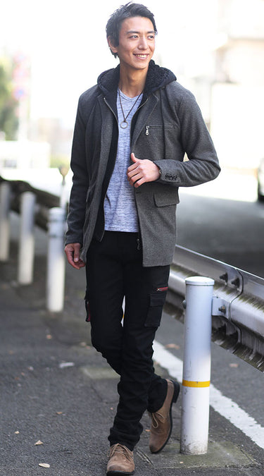 チェスターコート+パーカー