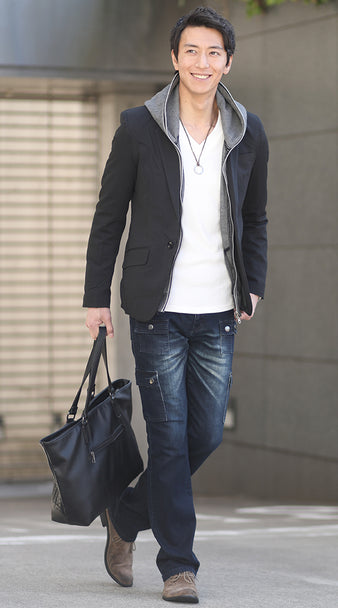 細身(スリム)ジャケットのメンズコーデ例