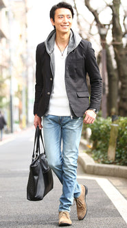 秋冬のパーカーコーディネート