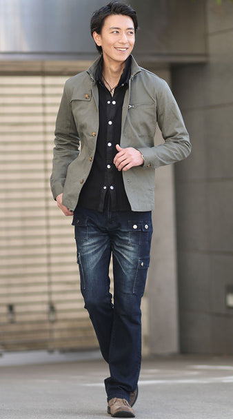 ジップデザインナポレオンカラージャケット