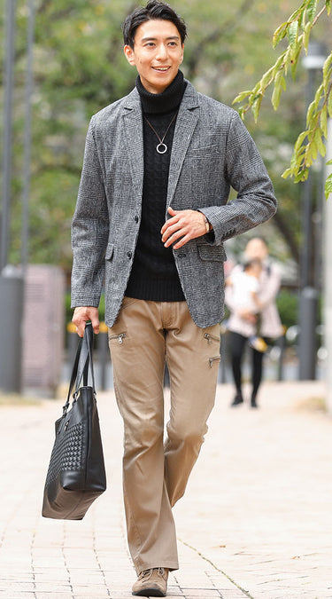 ブーツカットパンツメンズの秋冬コーデのメンズコーデ