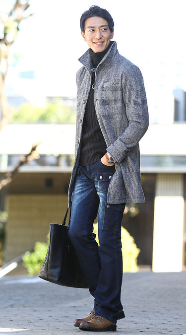 身体に程よくフィットするタートルネックを使った40代にふさわしいオジサン感０（ゼロ）の冬コーデ例