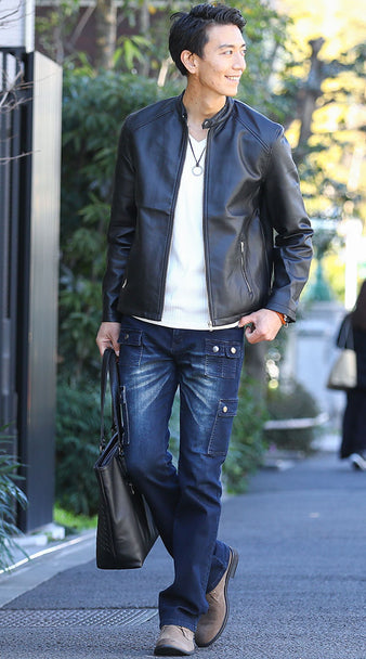 ライダースジャケットを着こなすための参考コーディネートをチェック!・着こなし例