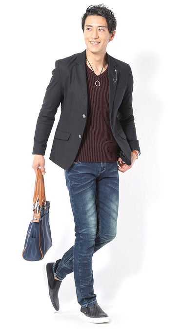おすすめニットを使った40代メンズコーディネート例