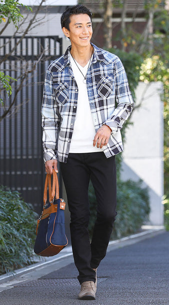 太ってるメンズでも穿けるおすすめのスキニーパンツコーデの例