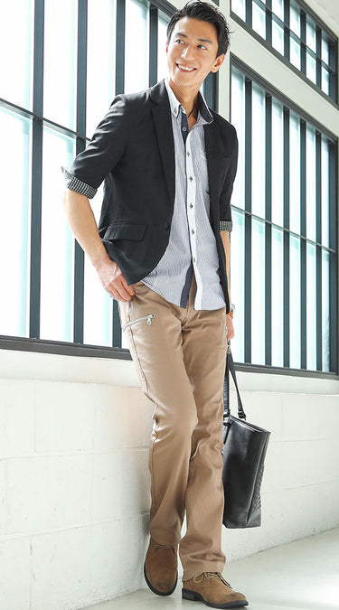 メンズにおすすめのチノパンに合う靴のコーデ例