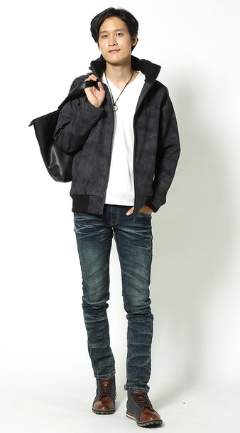 秋のブルゾン×インナーコーディネート