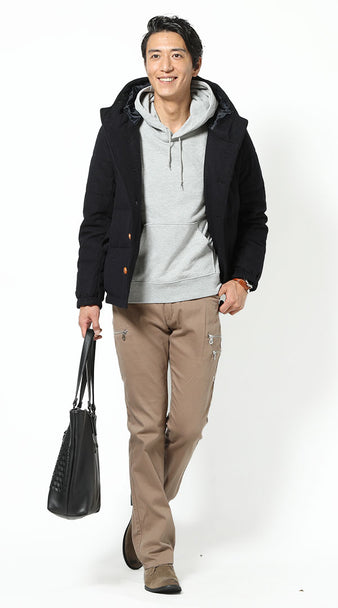 プルオーバーパーカーコーディネート