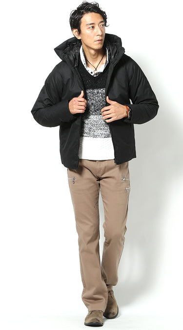 おすすめニットを使ったメンズコーディネート例