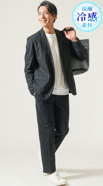 仕事にも使えるジャケパンセットアップのコーデ画像