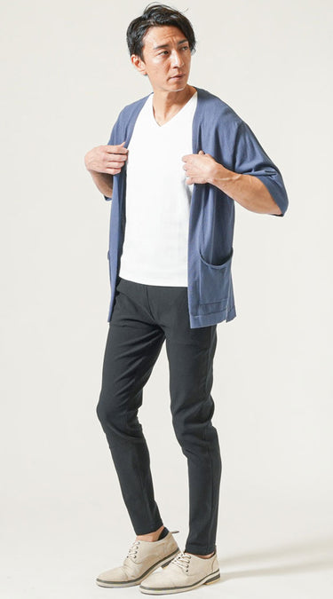 40代メンズにおすすめのカーディガン夏コーデ例