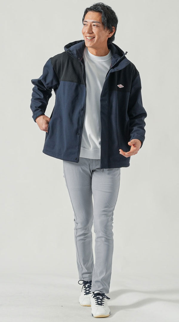 メンズにおすすめの裏フリースジャケットを使ったカジュアル冬コーデ