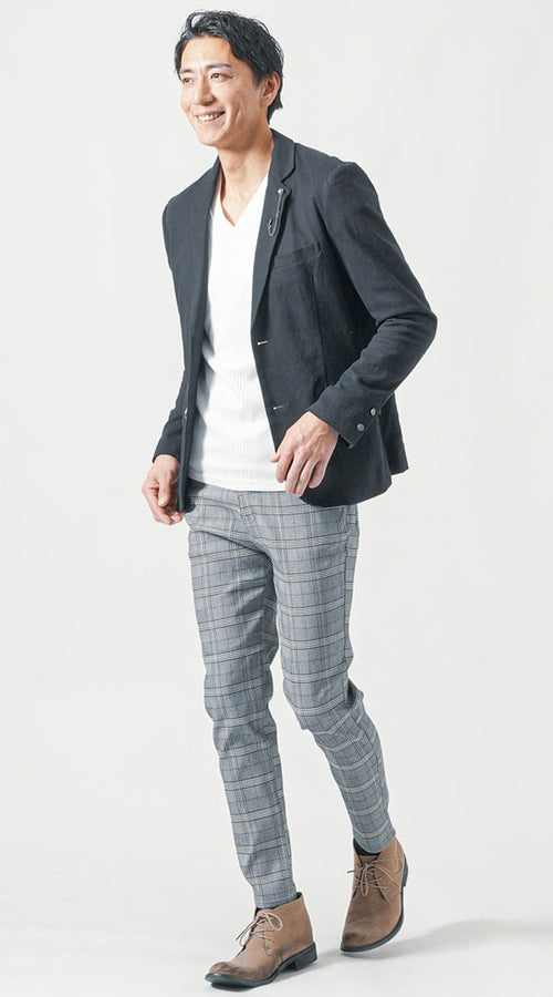 メンズにおすすめの黒ジャケットコーデ