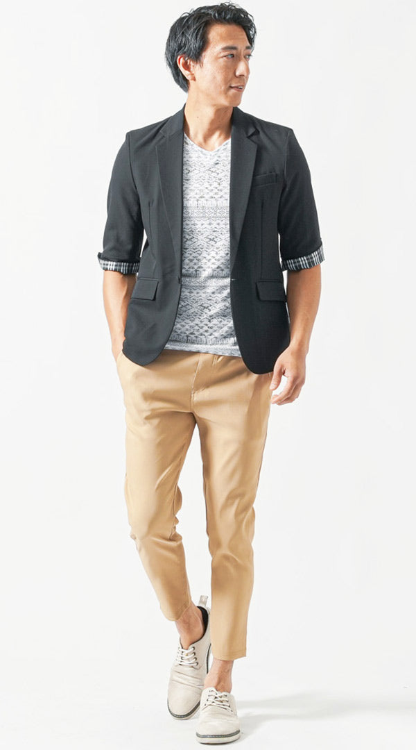 テーパードパンツを使った40代メンズ向けの夏のきれいめコーデ