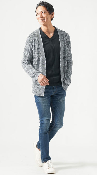 メンズにおすすめのカジュアルシーンのカーディガンコーデ