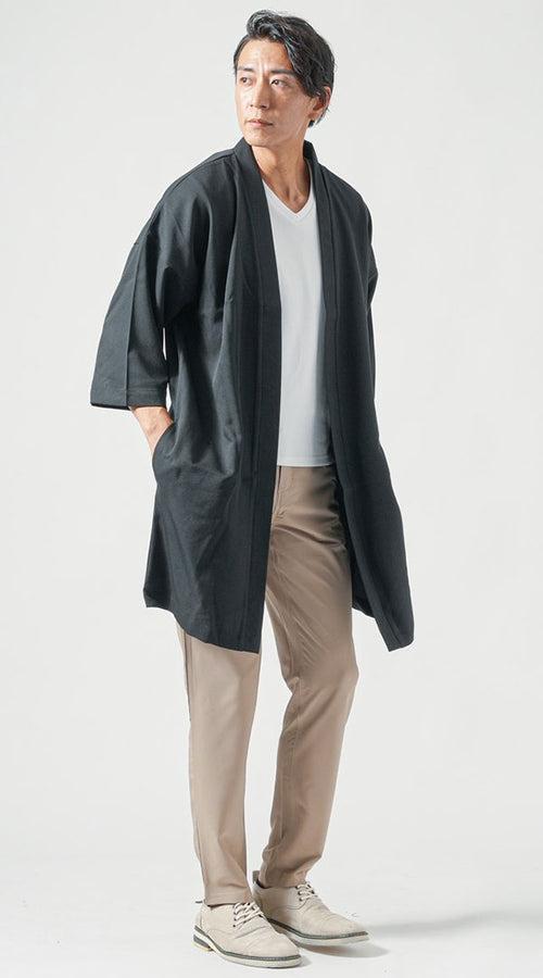メンズ オーバーサイズサマーカーディガンのおしゃれコーデ例