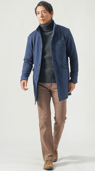 スタンドカラーコートをかっこよく着こなせるお手本コーデ