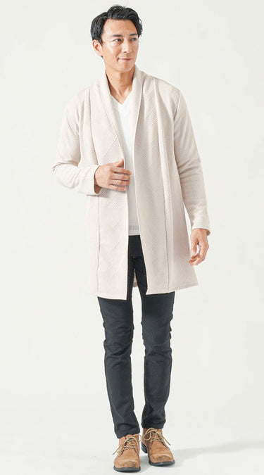 かっこよく見えるロングカーディガンコーデ例