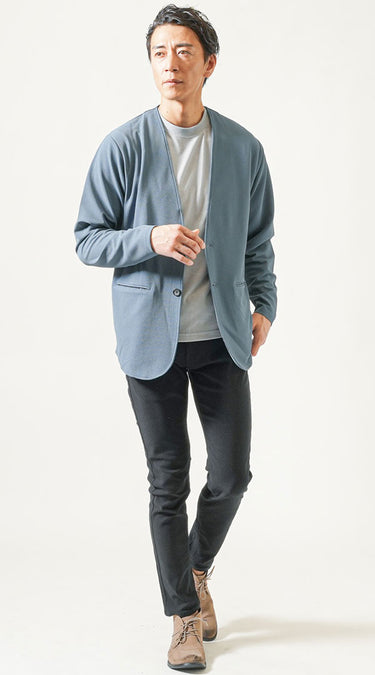 春に合う黒パンツのメンズコーデ例