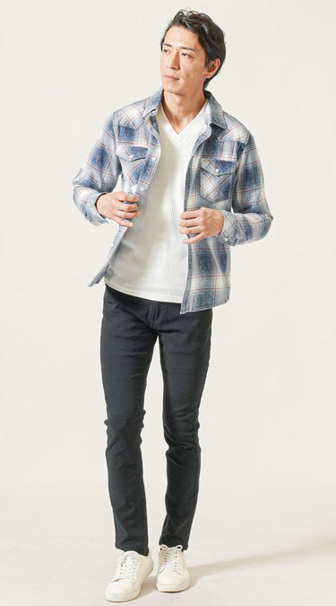 40代メンズにおすすめのチェックシャツの着こなし例