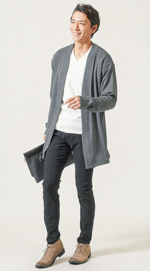 メンズにおすすめの春のロングカーディガンコーデ