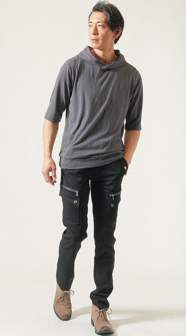 メンズにおすすめのカーゴパンツメンズ夏コーデの例