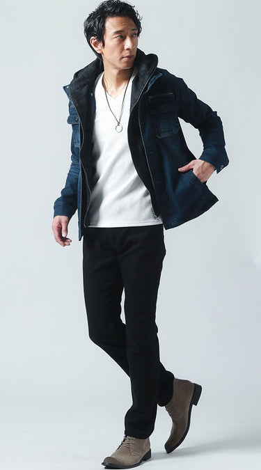 40代メンズにふさわしいきれいめなデニムジャケットコーデ例