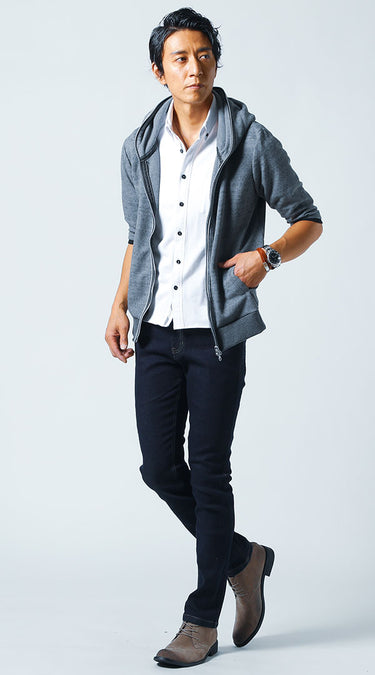 メンズのおすすめのポロシャツを着たコーデ例