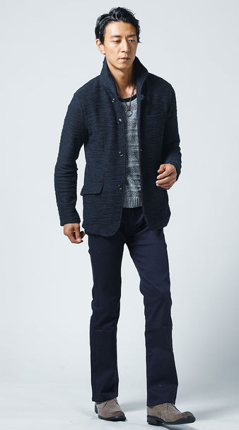 メンズにおすすめのスキニーブーツカットとジャケットを使った大人コーデ