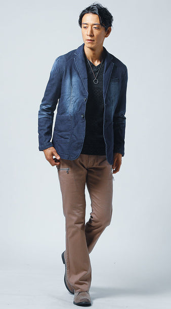 40代メンズにおすすめの濃紺デニムジャケットコーデ