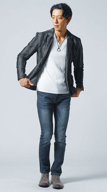 春らしく軽やかに見えるメンズコーデ例