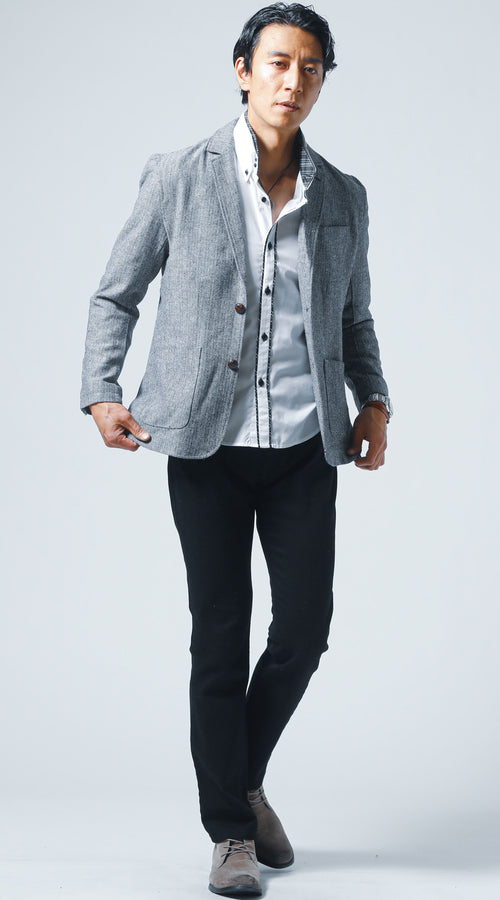 30代の色気と清潔感を引き出すウールテーラードジャケットコーデ