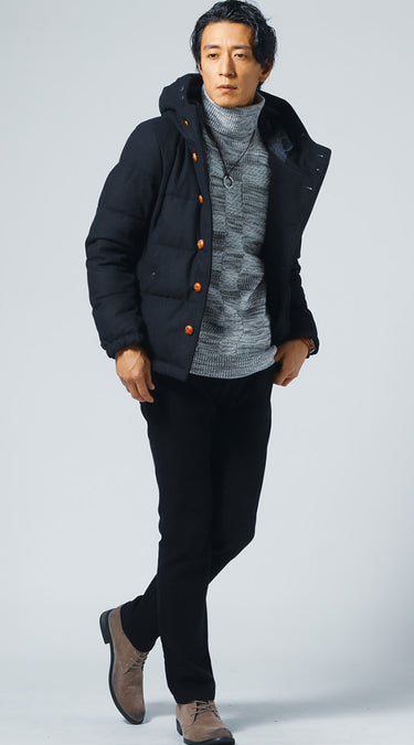 ダークトーンで引き締めた40代メンズにおすすめの冬コーデ