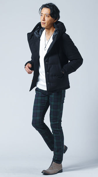 冬の高身長×細身メンズファッションコーデ例