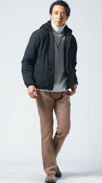 冬のブルゾン×インナーコーディネート