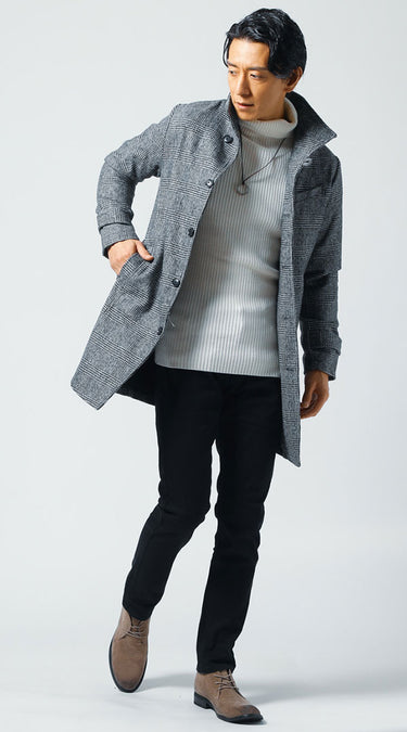 黒ズボンがかっこよく見えるコーディネート例