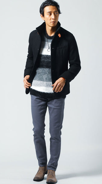 チノパン 冬 メンズ 暖かい コーデ 30代