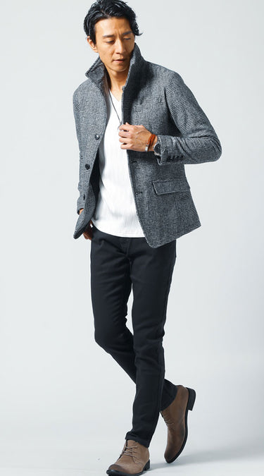 高身長・細身体型の男性が自然とカッコよく見えるファッションコーデ例