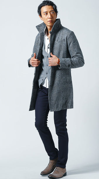 チノパン 冬 メンズ 暖かい コーデ 大人