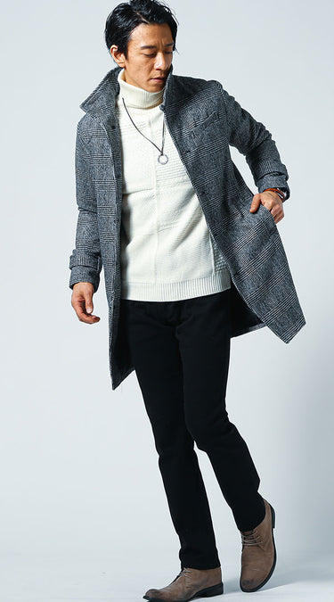 50代メンズ冬のチノパンコーディネート