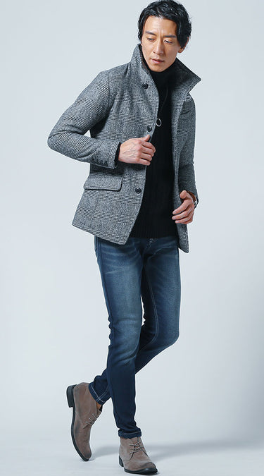 50代メンズにおすすめのおしゃれなジーンズ冬ファッションの例