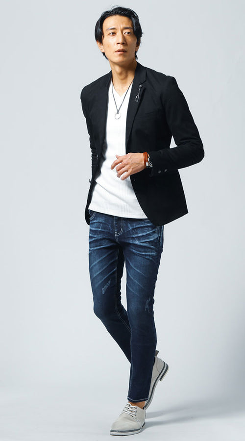 メンズにおすすめのグレースニーカーを使ったコーディネート