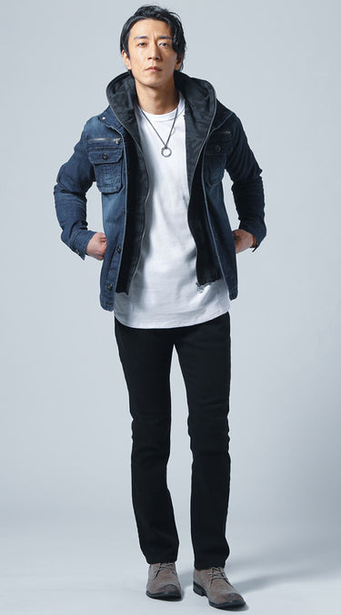 40代メンズにおすすめの黒スキニーパンツコーデの例