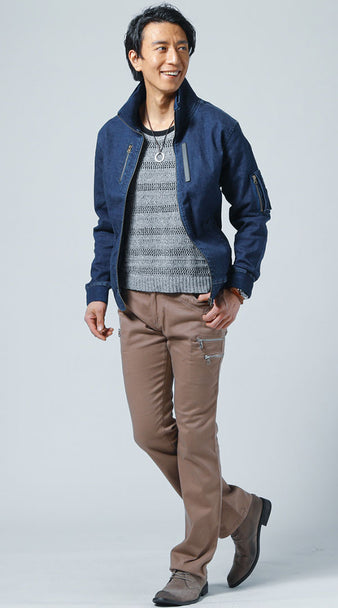 40代メンズにおすすめの濃紺デニムジャケットコーデ