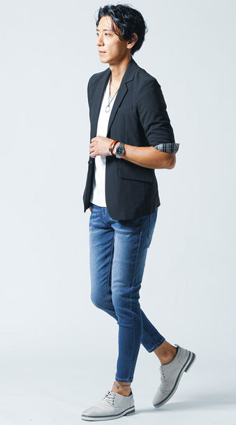 スエードシューズを使ったメンズコーディネート