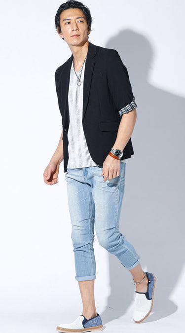 クロップドパンツのおしゃれなコーデ例