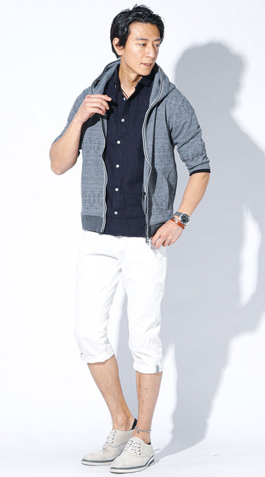 ダサいと言われないメンズにおすすめの白パンツコーデ例